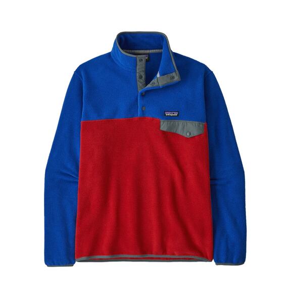 PATAGONIA 2023 Lightweight Synchilla Snap-T Pullover Touring Red Blue Sz XL